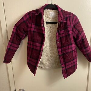 Plaid Sherpa-Lined Jacket